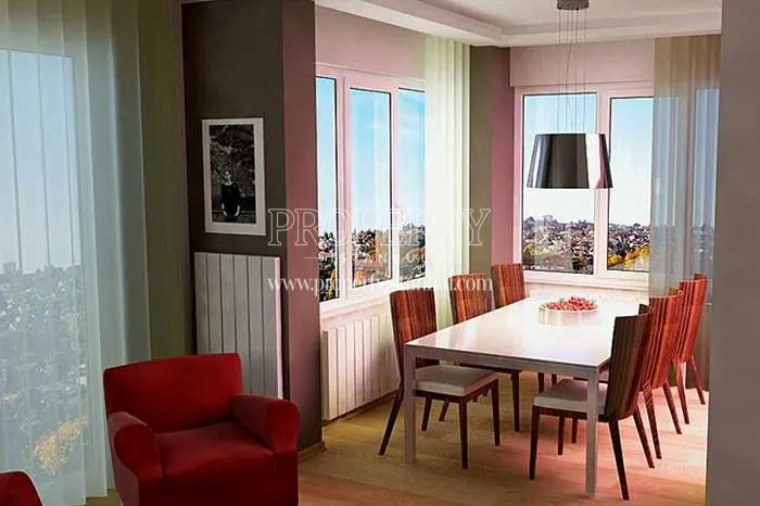 Red seats in the living room in Euro City Kurtkoy