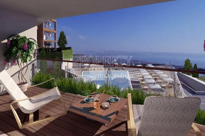 The sea view from one of the balconies in Eurotolia Panorama Evleri