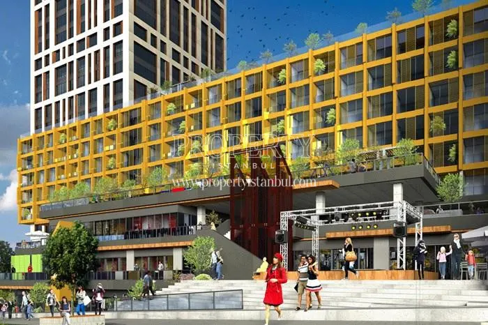The shopping center under the residential block in Evinpark Kadikoy