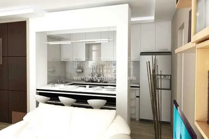 Small kitchen in Evinpark Rezidans Atasehir