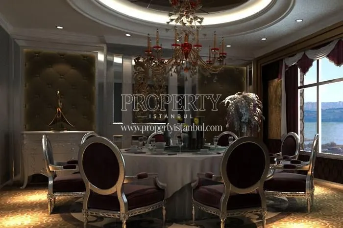 Luxury dining room with a sea view in Evviva Nirvana