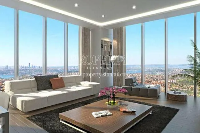 The living room with a sea view in Exen Istanbul