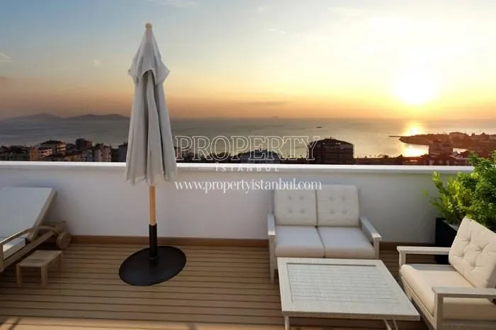 The sea view from the viewing terrace in F. Ayanoglu Residence