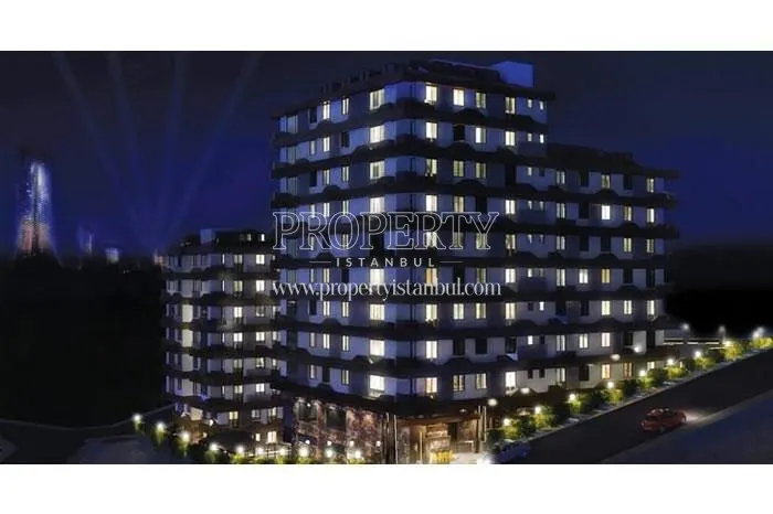 Finans Evleri project at night