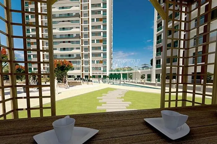 The wooden pergola in Fly Garden Residence