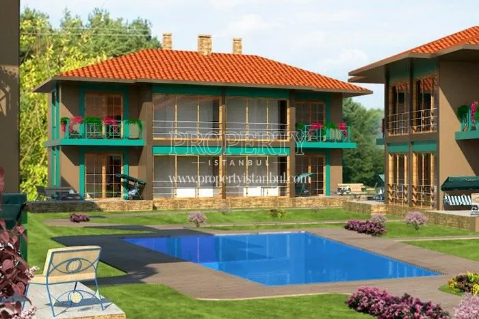 The outdoor swimming pool in the Forest Ville Sile compound