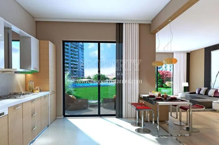 The kitchen of the ground floor apartment in Glow 3
