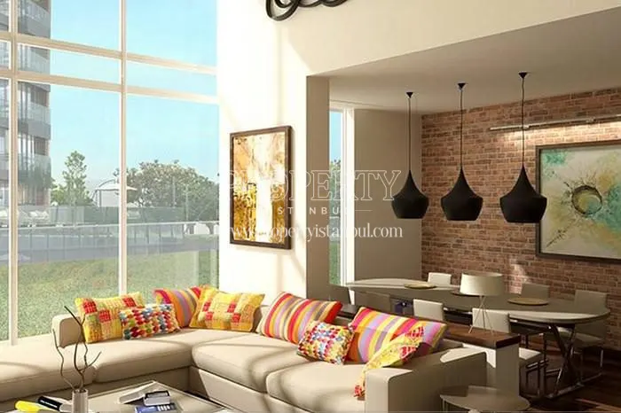 The corner sofa in the ground floor flat in Gokdeniz Kartal