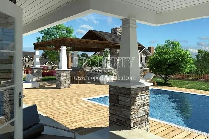 Private swimming pool for one of the villas in Gol Konaklari Karaagac