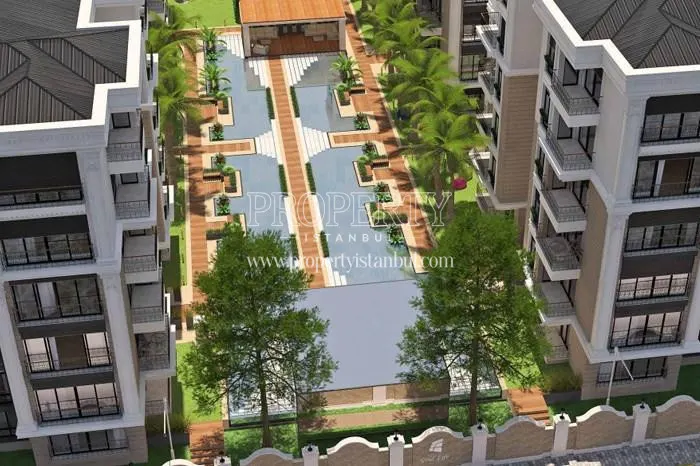 The landscape area of Gold Life Tuzla from above