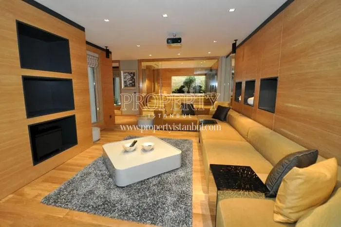 The spacious living room in one of the Golmahal villas
