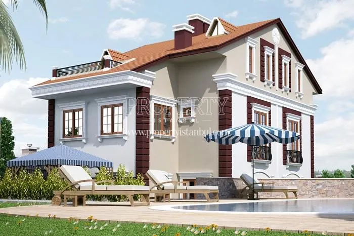 The villa with a private swimming pool in Gravur Zekeriyakoy Villalari