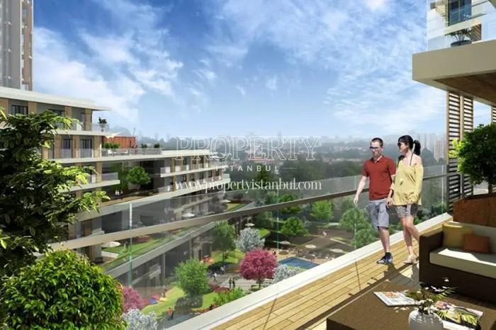 The couple enjoying the viewing terrace in Greenist