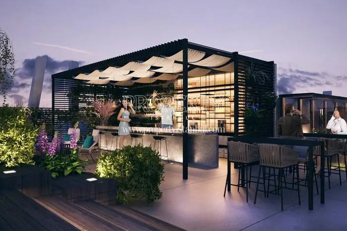 The cafe on the Greenox Residence building roof