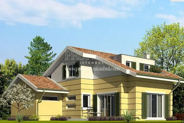 Yellow duplex villa with small guest house