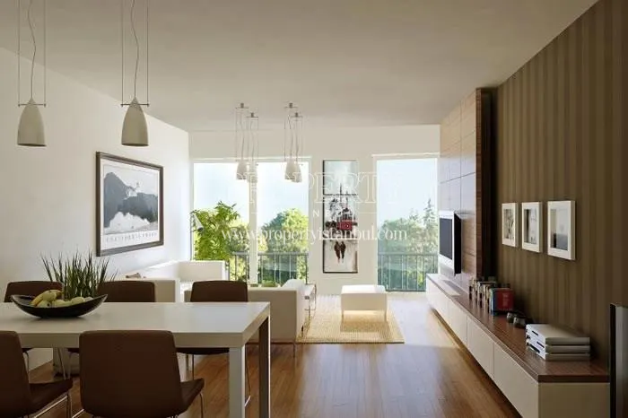 Spacious white living room in Guzelbahce