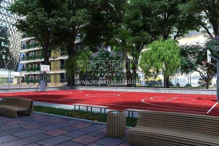 Basketball court in the Hava Kent compound