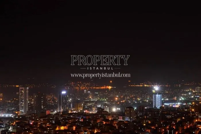 City view from Helenium Sky Suite at night