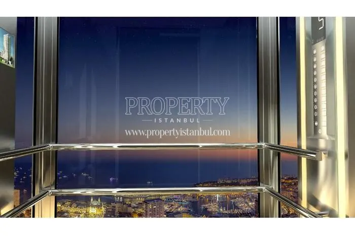 The sea view from Hill Kartal's elevator