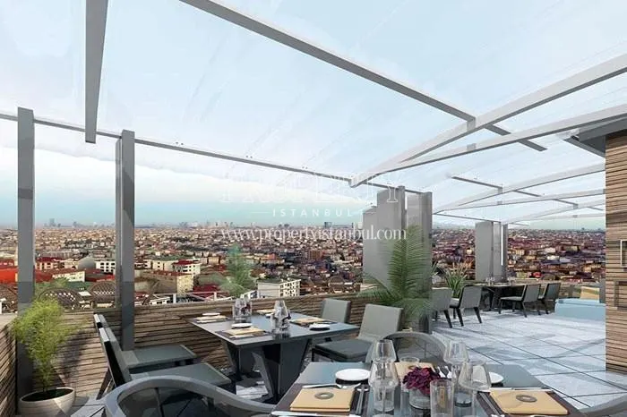 The cafe on the Hisar Panorama building's terrace