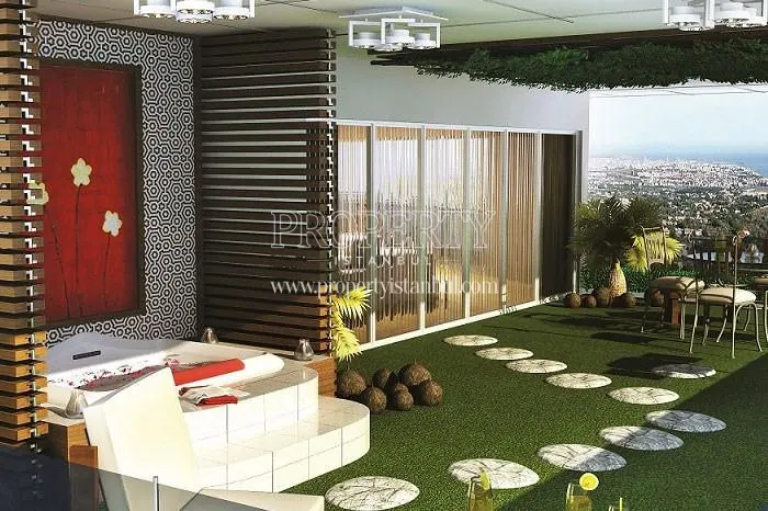 The small garden on the terrace of the Huzurlu Marmara Bostanci project