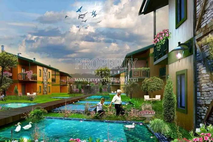 Blue and green landscape of the Hometown Sile compound