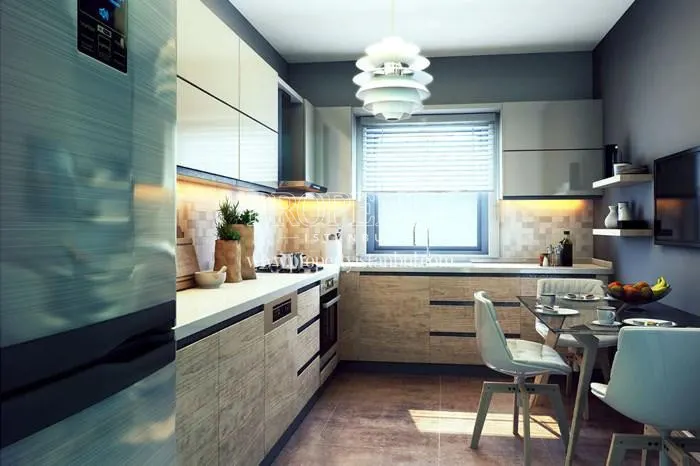 One of the kitchens in Huzurlu Marmara Bostanci apartments