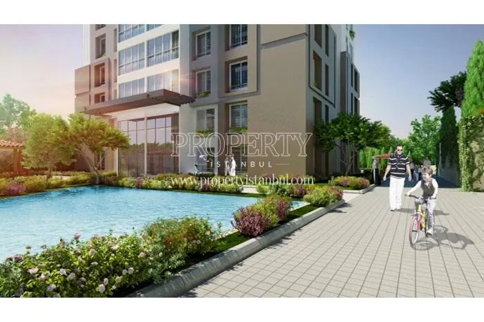 The boy biking with his dad in Huzurlu Marmara Gunesli