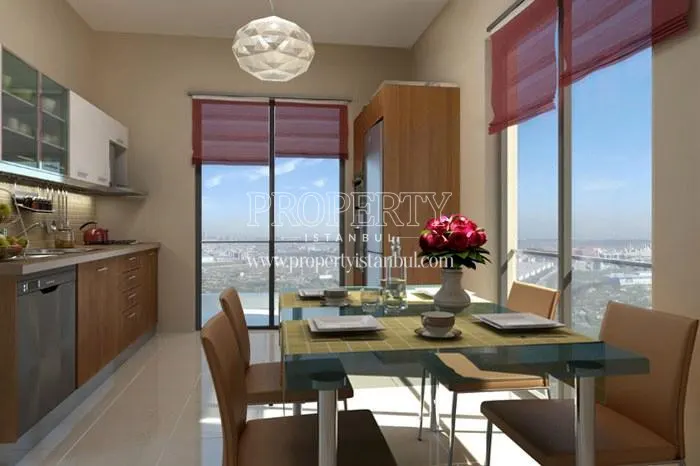One of the kitchens in Huzzak Tower Metro