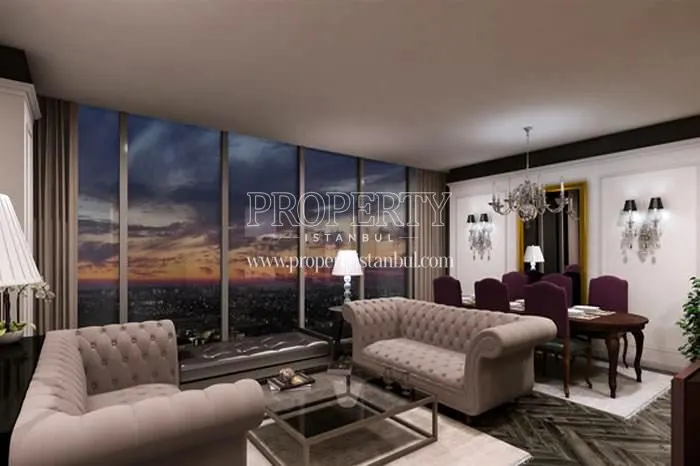 The luxury kitchen with the city view in Istanbloom