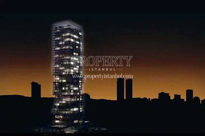 Istanbloom tower at night