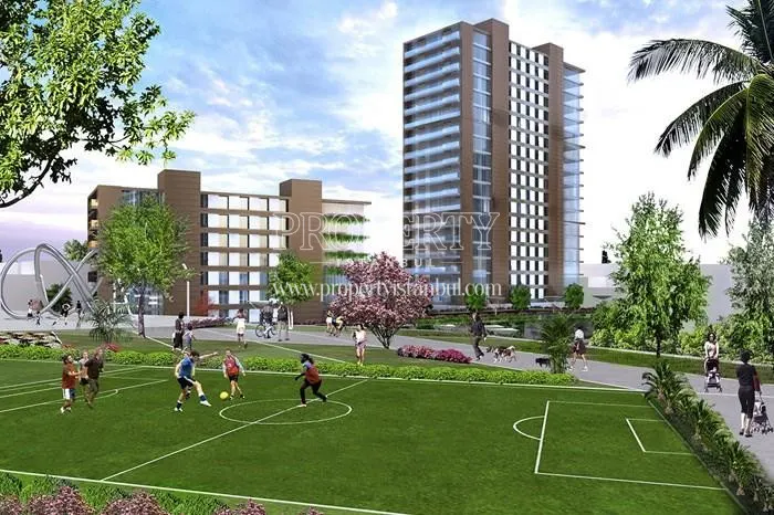 People playing football in the Istanbul Panorama compound