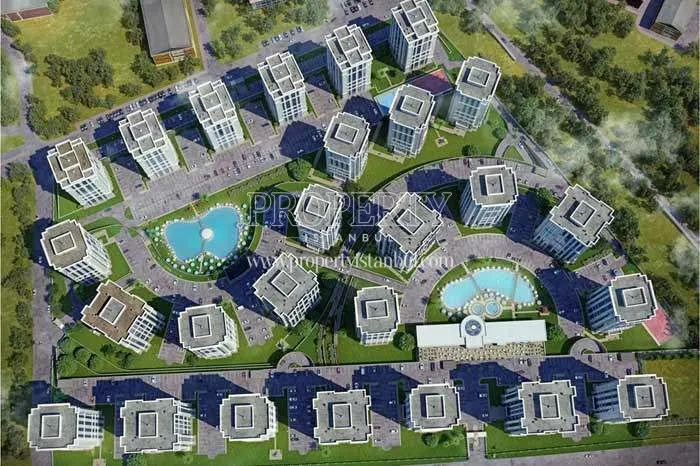 The panoramic view of the Istanbul Prestij Park compound