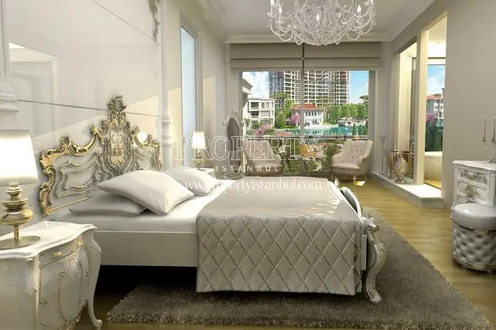 Luxury white master bedroom in Istanbul Saraylari