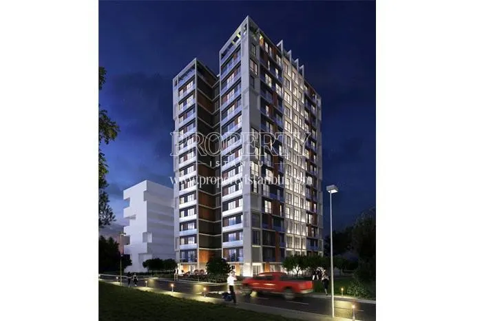 Iva Flats Kagithane building at night
