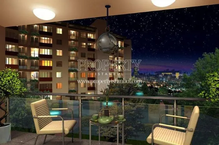 The view of the sky full of stars from the balcony in Kagithane 7000