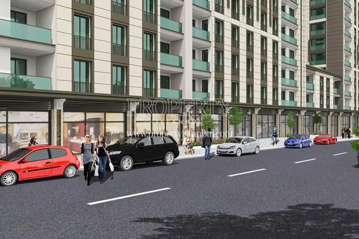 The shops under the residential units in Kameroglu Metrohome Residence