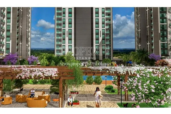 The landscape of the Kameroglu Metrohome Residence compound