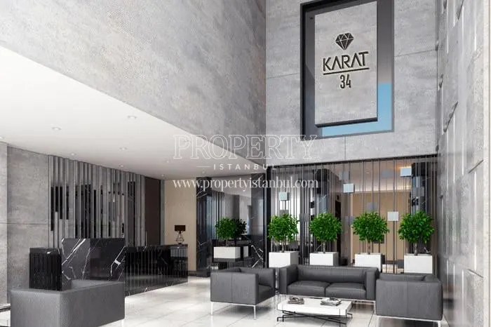 The lobby of the office units in Karat 34