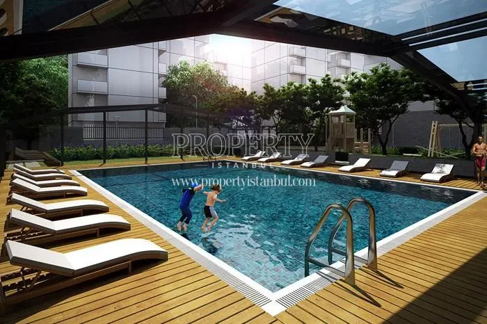 The outdoor swimming pool of the Kartallife Atalar project