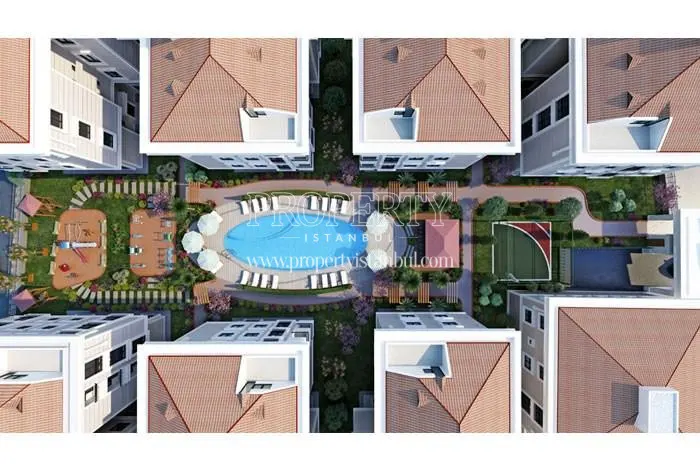 The panoramic view of Kasr-i Istanbul compound garden