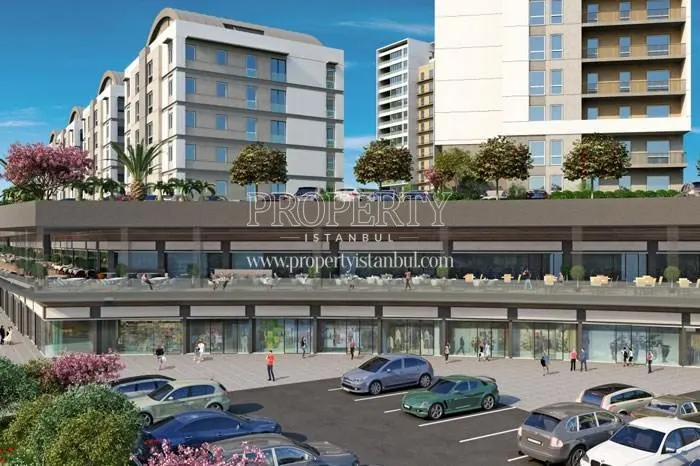 Kayasehir Anacadde shopping center under the residential buildings
