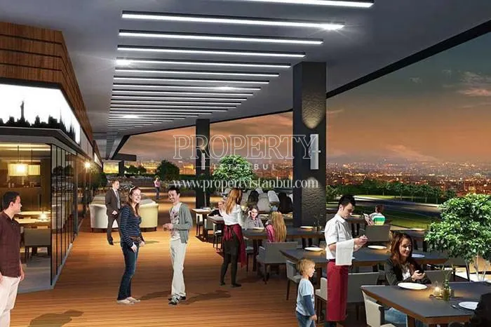 The restaurants in the shopping center of Kayasehir Anacadde