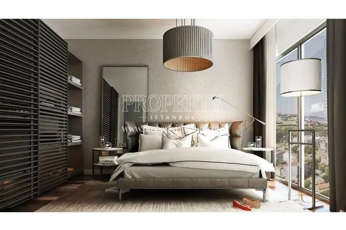White master bedroom in Kayim Rezidans