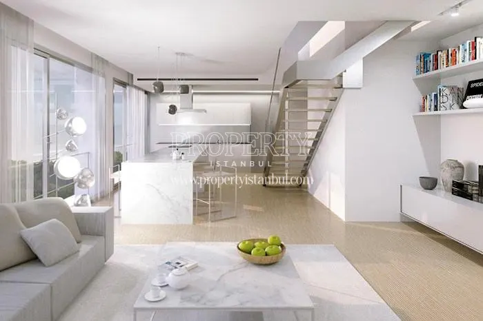 White decorated duplex flat in Kemerlife 23