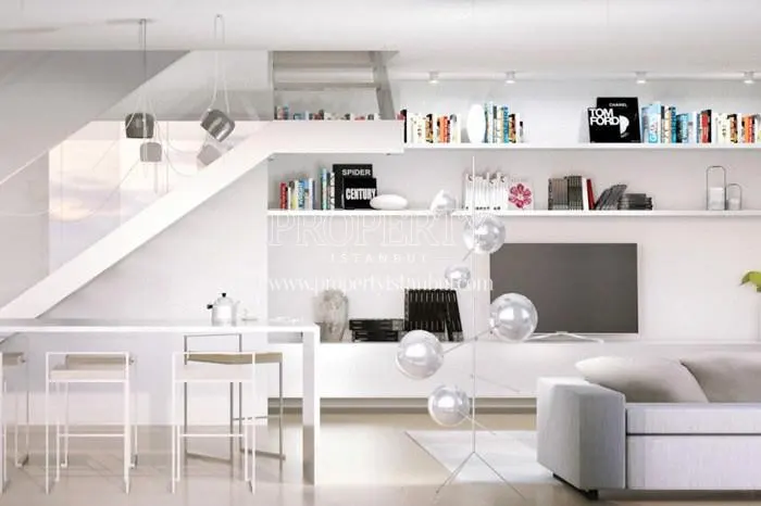 White designed duplex unit in Kemerlife 23