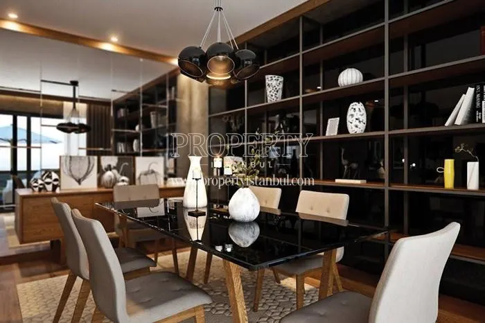 Dining area in one of the Korkmazkaya Cesme apartments