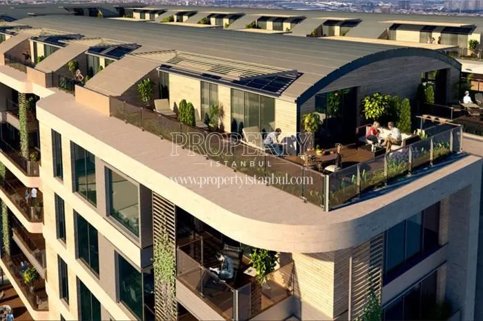 The family resting on their terrace in Koru Florya