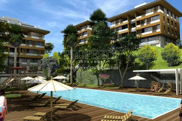 The outdoor swimming pool of Koru Konaklari