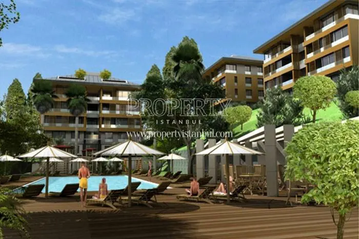 The outdoor swimming pool in Koru Konaklari